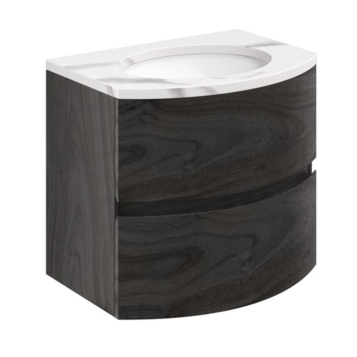 Crosswater Svelte 600 Wall Mounted Unit with 600 Calcutta Marble Effect Basin