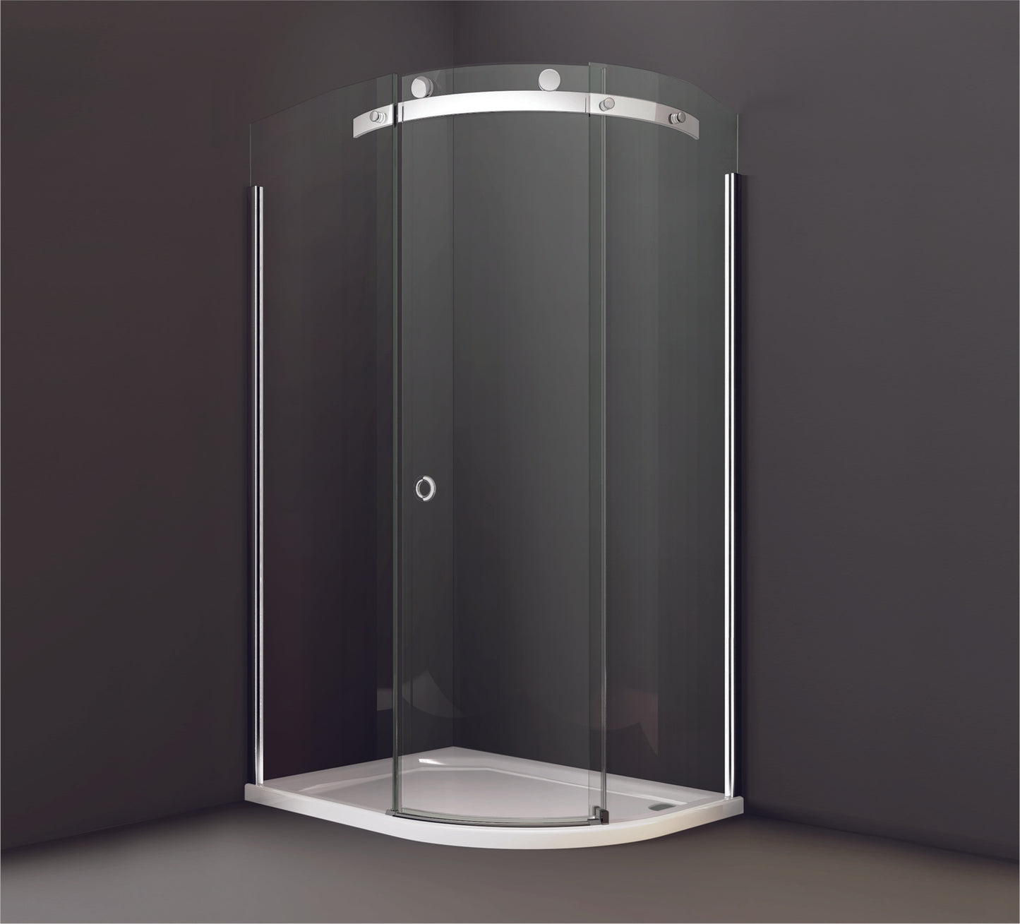Merlyn 10 Series 1200 x 900mm 1 Door Framless Offset Quadrant Shower Enclosure Smoked Black Glass