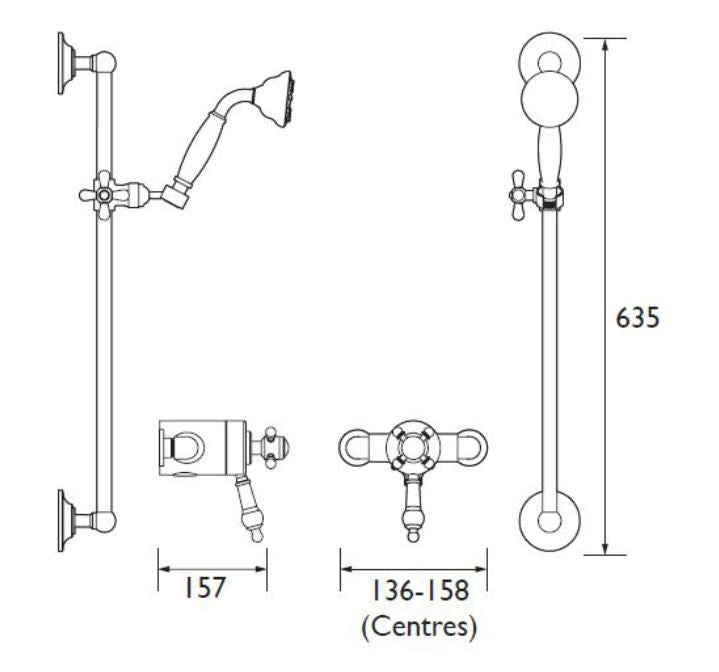 Hartlebury Exposed Valve & Adjustable Kit Chrome