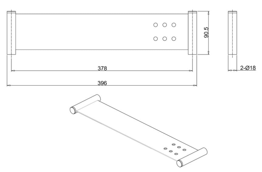 Hoxton 396 x 90 x 18mm Wall Mounted Shelf in Chrome Finish