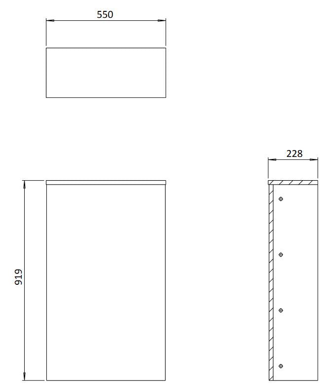 550 x 228 x 919mm Toilet Furniture Unit - Windsor Oak