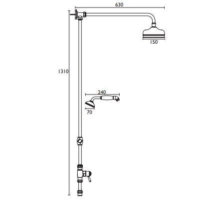 Heritage Fixed Rigid Riser w/ Rose and Handset Kit
