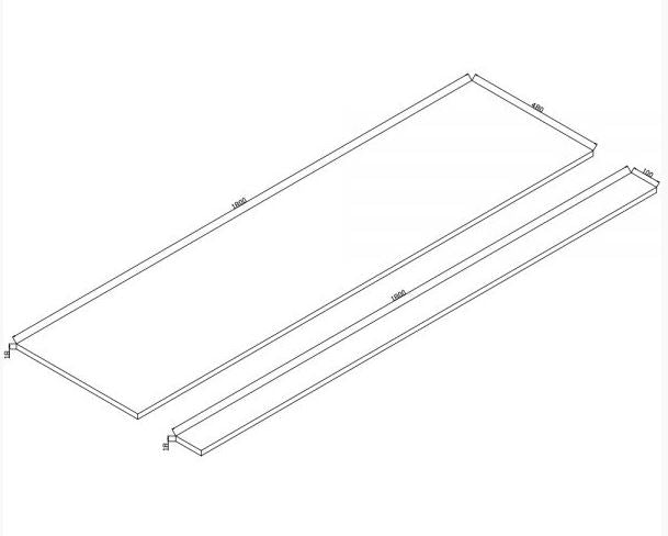 Essentials Suburb 1700 Side bath panel in Matt Ash
