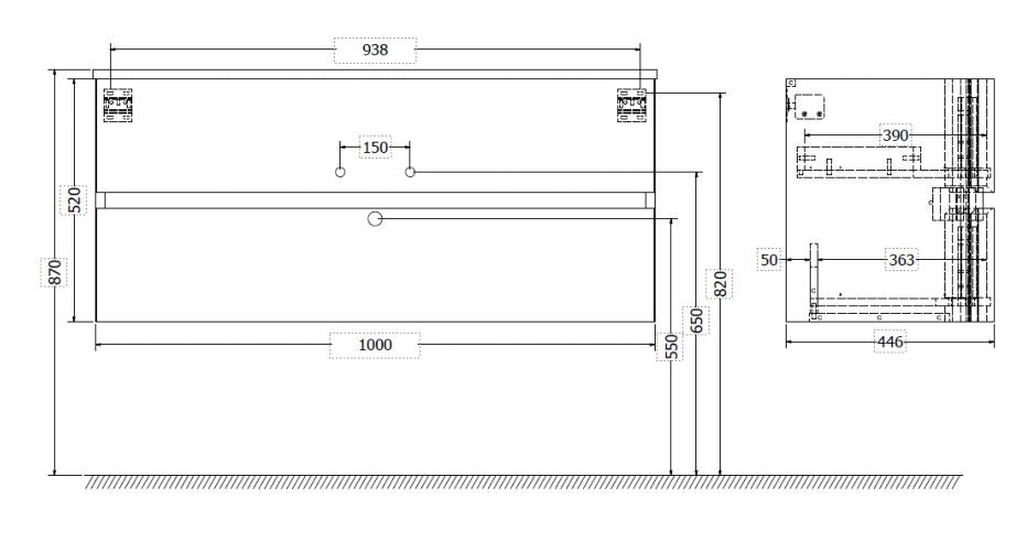 Crosswater Svelte 100 Unit American Walnut