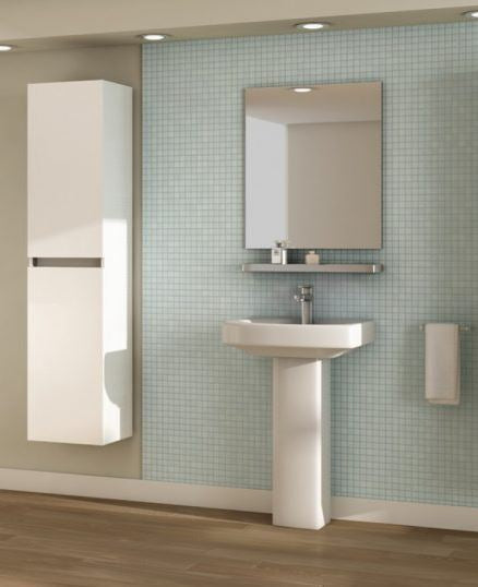 Essentials Echo Tall Wall Storage Unit Double Door in White Gloss