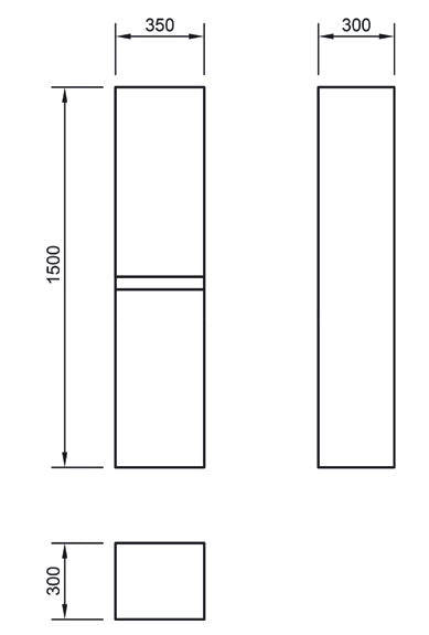 Essentials Echo Tall Wall Storage Unit Double Door in White Gloss