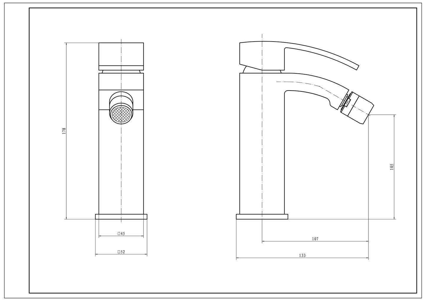 SW6 Flair Mono Bidet Mixer with Pop-up Waste