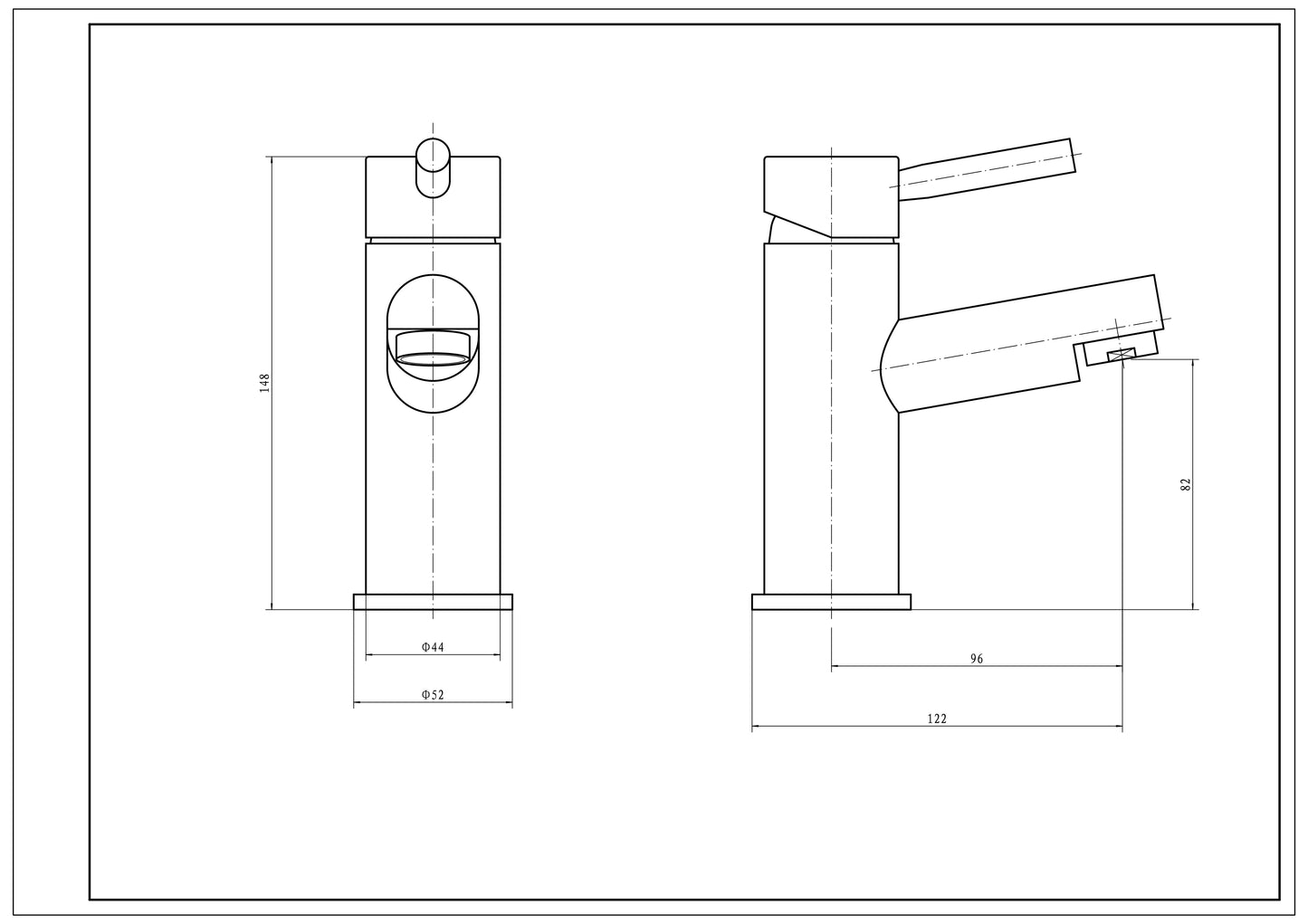 SW6 Plan Mono Basin Mixer with Click Waste
