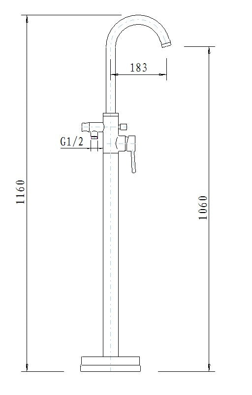 SW6 Plan Freestanding Bath Shower Mixer - Chrome Finish