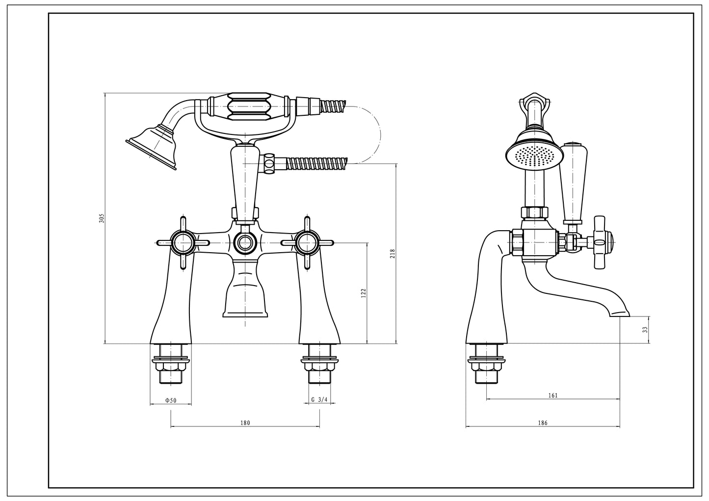 SW6 Klassique Bath Shower Mixer