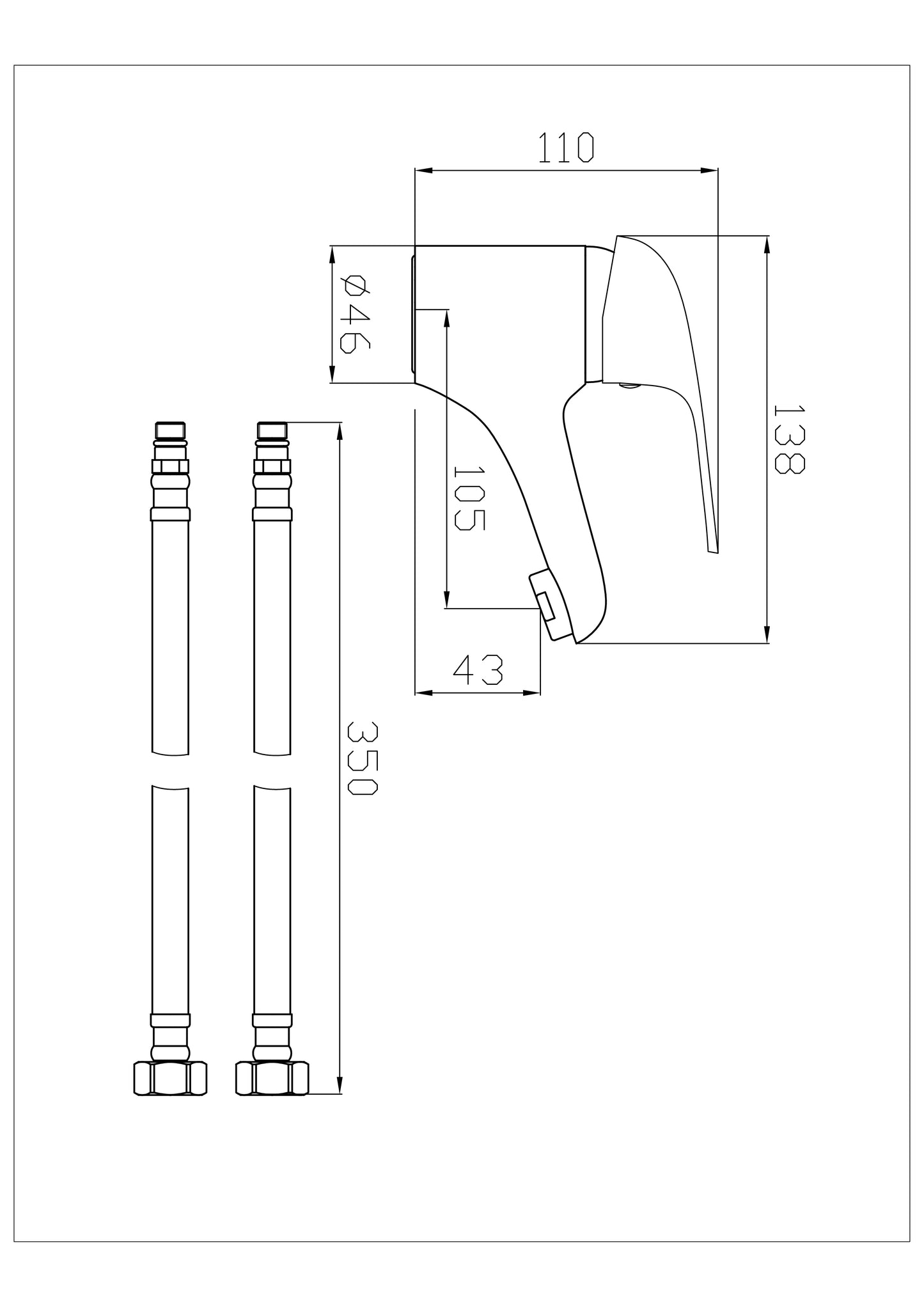SW6 G4k Mono Basin Mixer with Click Waste