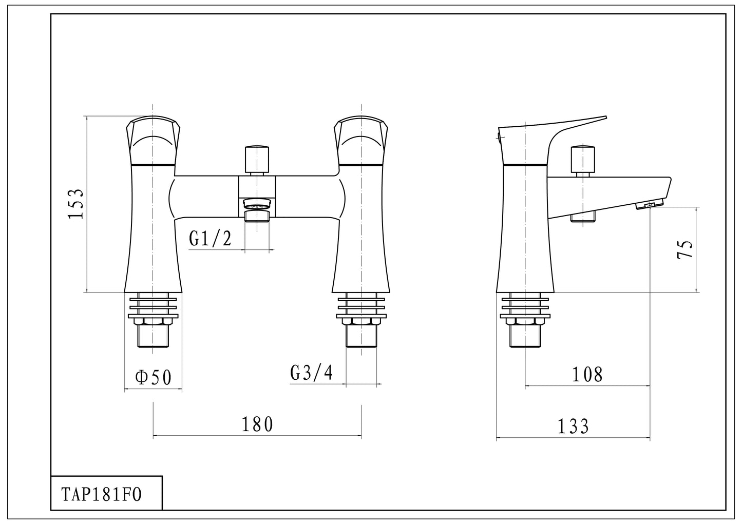 SW6 Focus Bath Shower Mixer