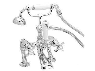 Heritage Dawlish Deck Mounted Bath Shower Mixer w/ Hose