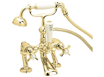 Heritage Dawlish Deck Mounted Bath Shower Mixer w/ Hose