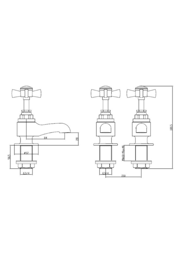 Heritage Dawlish Bath Taps (pair)