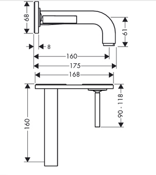 Axor Citterio Single Lever Basin Mixer With 160mm Spout