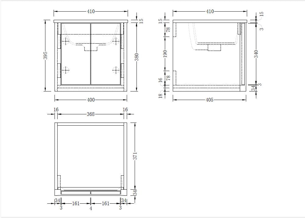 Val 400 2 Door Matt Grey Cabinet and Basin