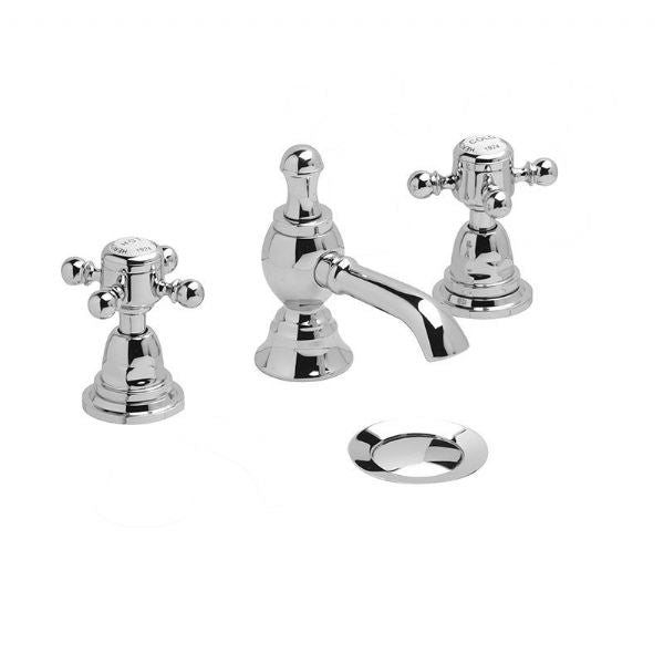 Heritage Hartlebury 3 Tap Hole Basin Mixer w/ Pop Up Waste