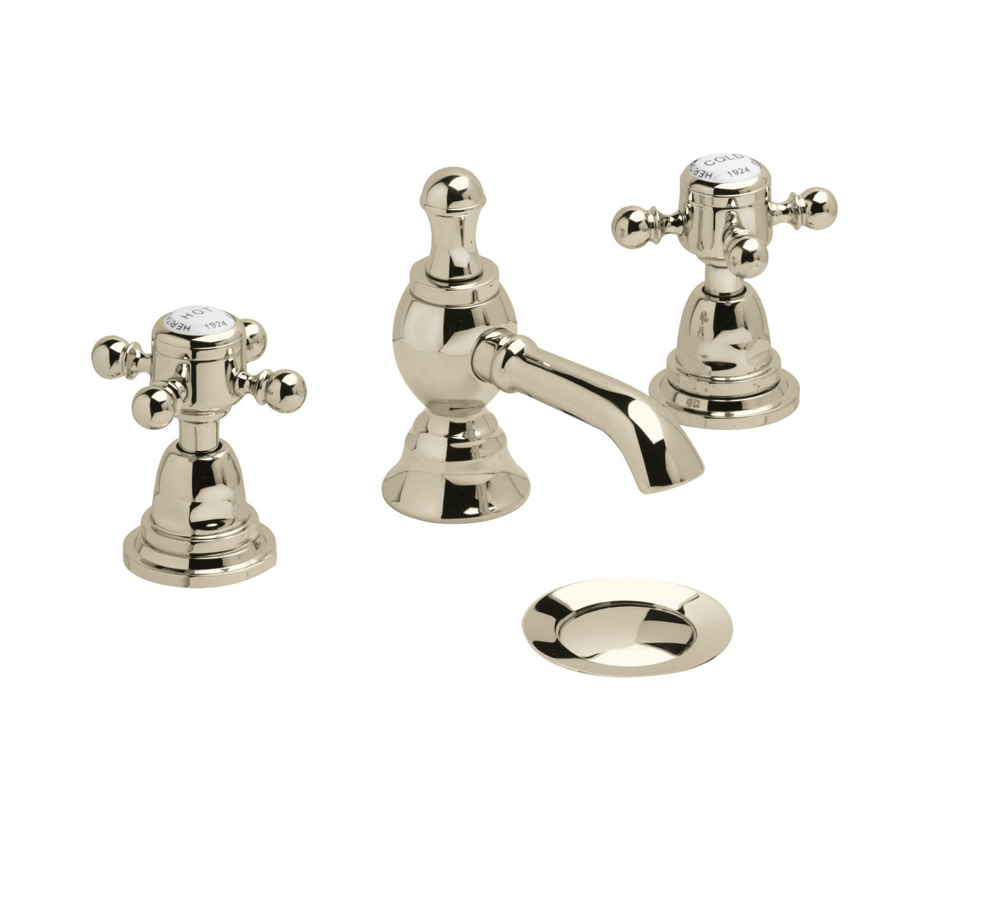 Heritage Hartlebury 3 Tap Hole Basin Mixer w/ Pop Up Waste