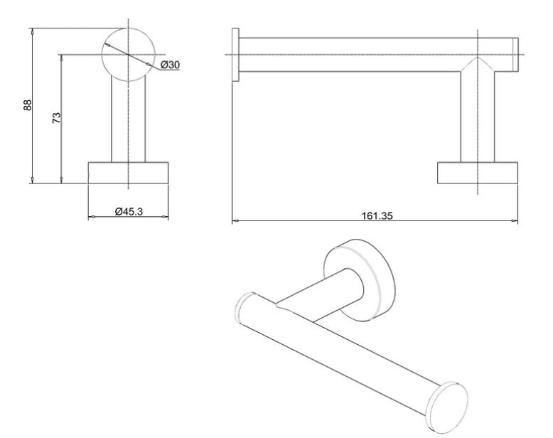 Hoxton Wall Mounted Single Toilet Roll Holder in Chrome