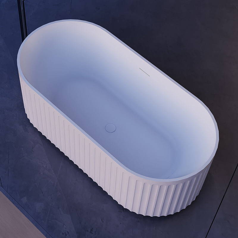 Luxe Ripon 1700 Fluted Round Freestanding Matt Acrylic Bath