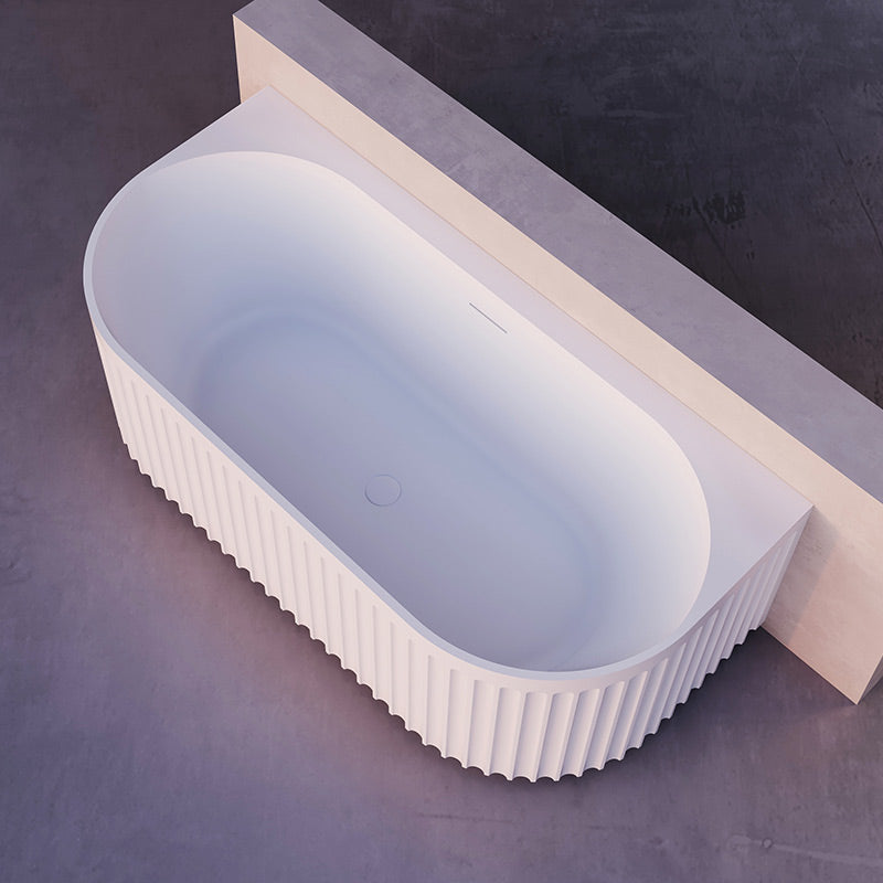 Luxe Newry 1700 Fluted Back To Wall Freestanding Gloss Acrylic Bath