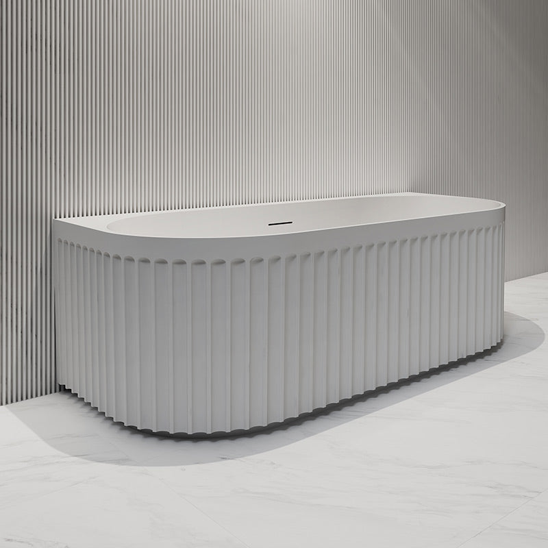 Luxe Newry 1700 Fluted Back To Wall Freestanding Gloss Acrylic Bath