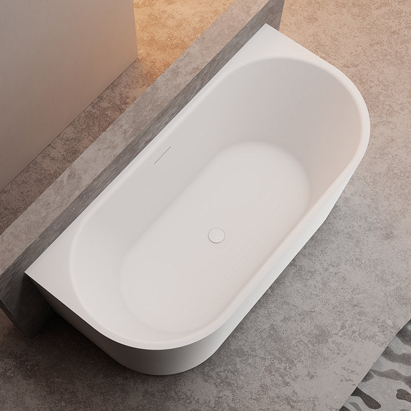 Luxe Derby 1700 Back To Wall freestanding Matt Acrylic Bath