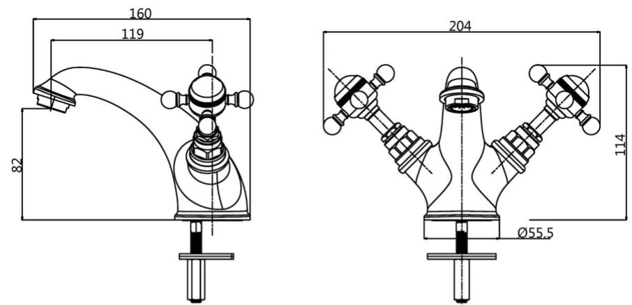 Traditional Premium Chrome Mono Basin Mixer Inc Pop Up Waste