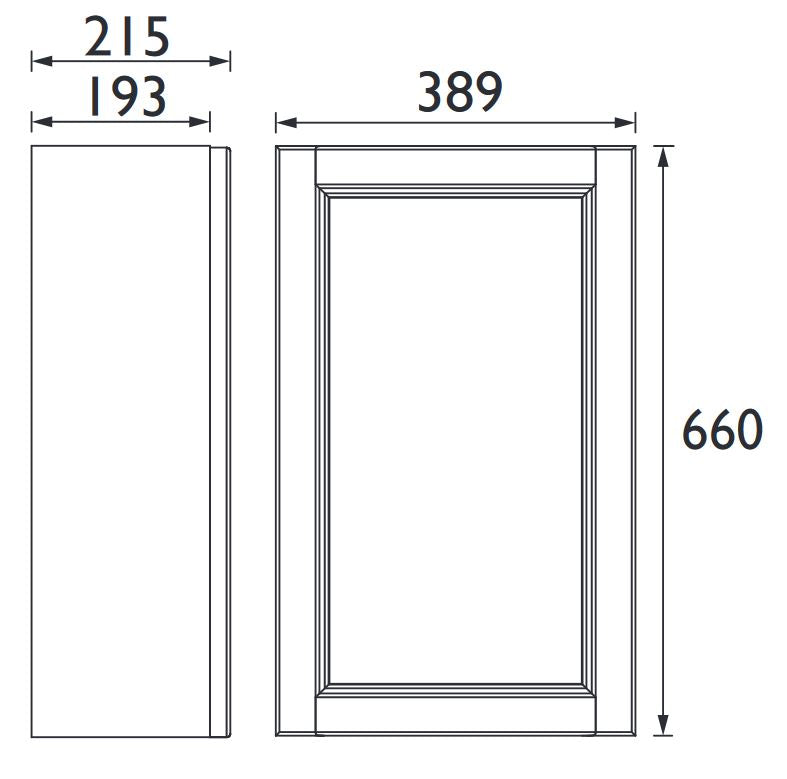 Caversham 400mm Wall Hung Cloak Room Unit Chantilly