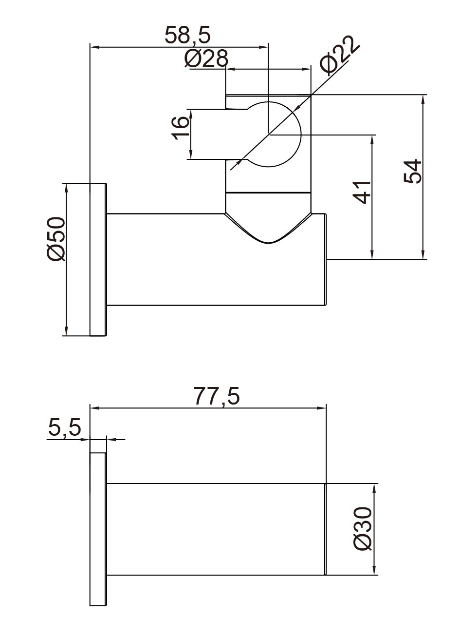 Round Chrome Shower Handset Bracket