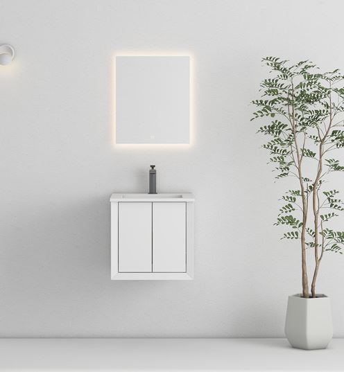 Val 400 2 Door Matt White Cabinet and Basin