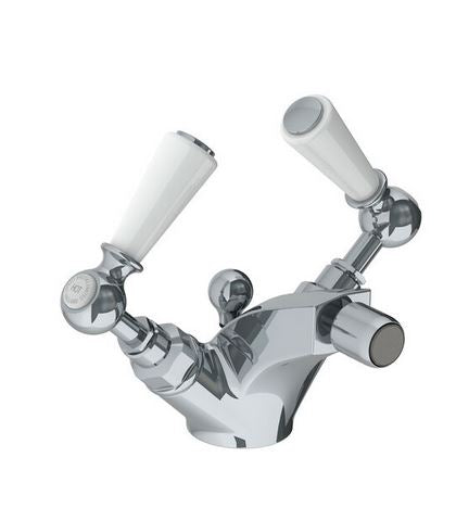 Lefroy Brooks Classic White Lever Bidet Mixer - Chrome