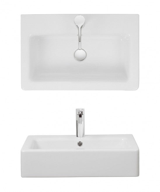 Crosswater Air 600 x 390mm 1 Tap Hole Counter/Wall Mounted Basin