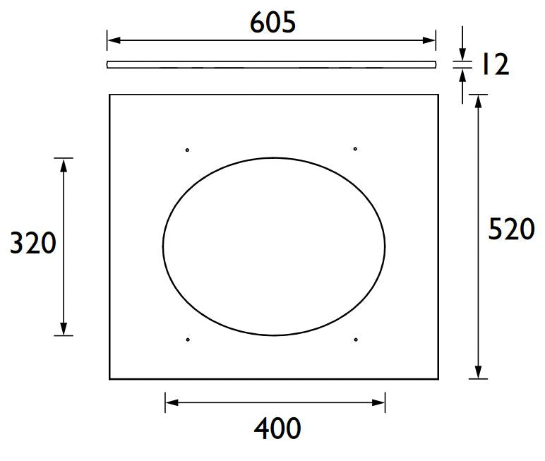 Wilton 600mm Work Top - Dark Concrete