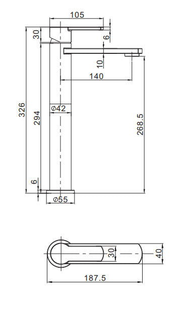 Crosswater Wisp Tall Monobloc Basin Mixer Chrome