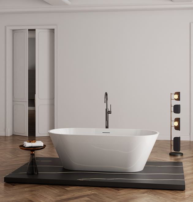 Luxe Devon 1700 Oval Freestanding Acrylic Bath