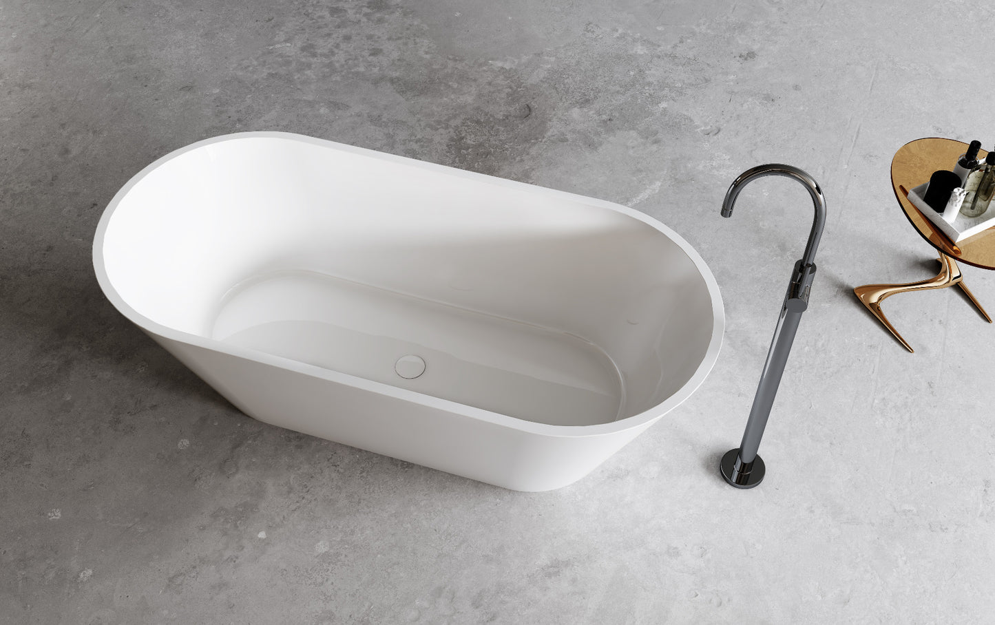 Luxe Devon 1700 Oval Freestanding Acrylic Bath