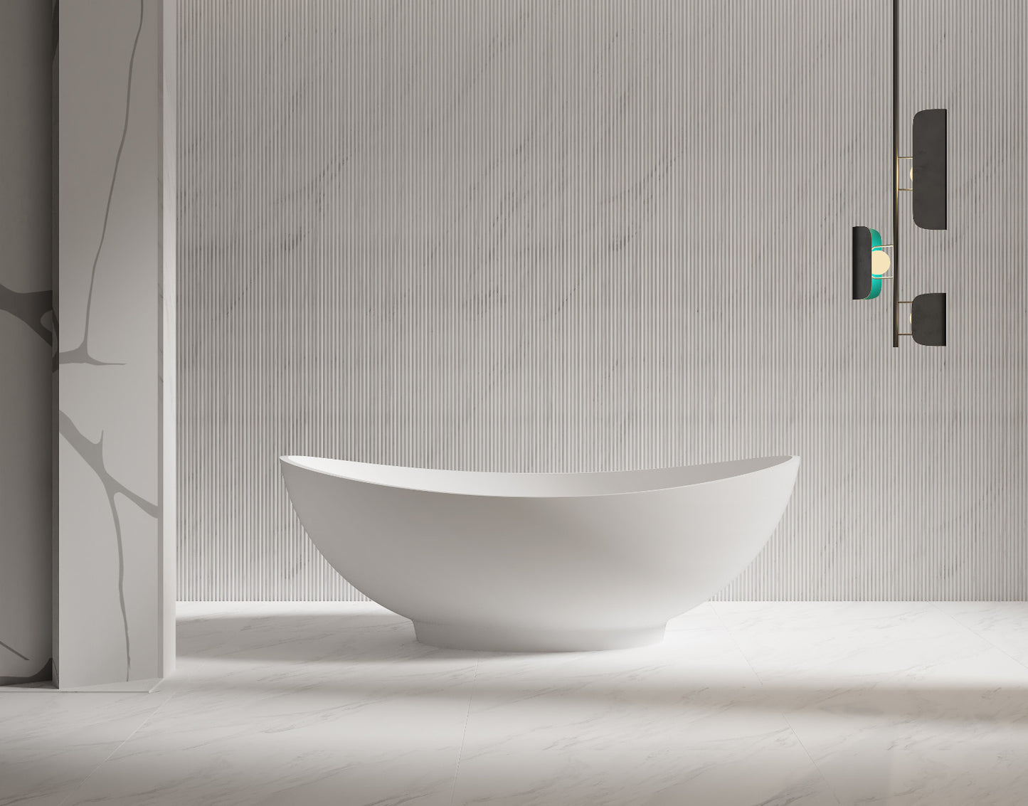 Luxe Perth 1600 Moon freestanding Solid Surface Matt Bath