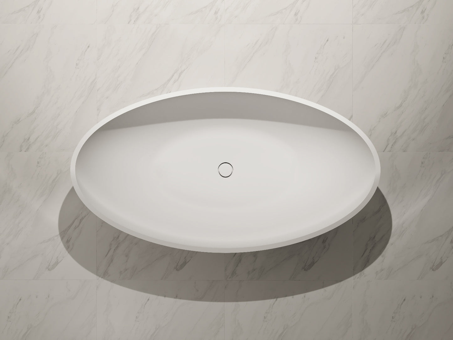 Luxe Perth 1600 Moon freestanding Solid Surface Matt Bath