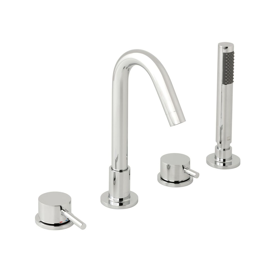 VADO ZOO 4 Hole Bath Mixer Tap With Shower Kit - Chrome Finish