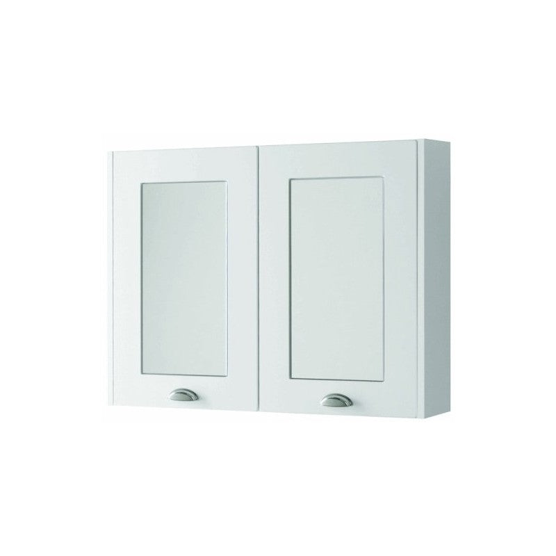 SW6 Astley 2-Door Mirror Cabinet 800mm - Matt White