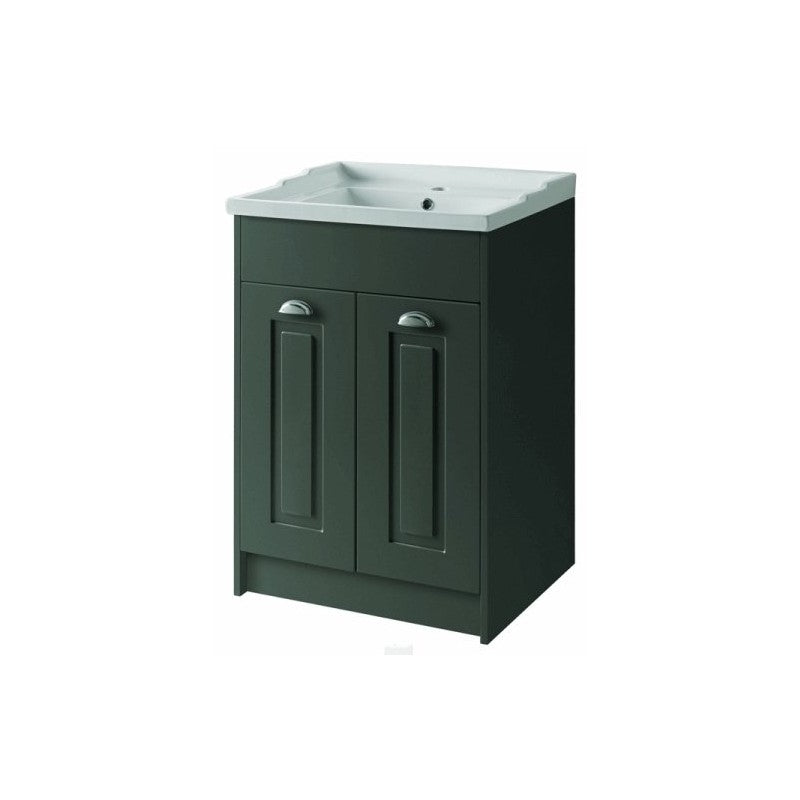 SW6 Astley 600mm 2-Door Unit & Ceramic Basin - Matt Grey