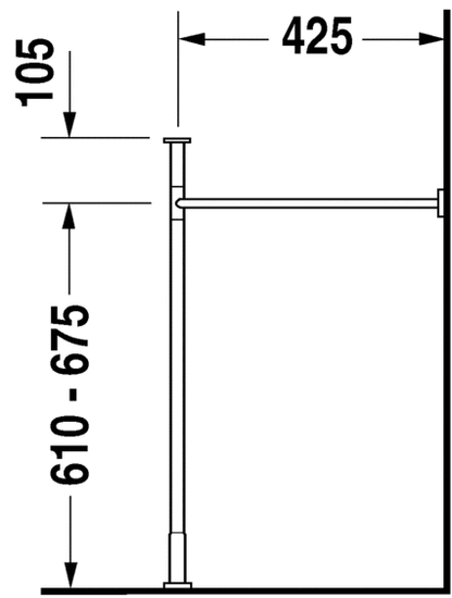Duravit Vero Chrome Metal Console Stand For 045412 Basin