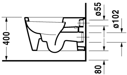 Duravit Starck 1 Wall Hung WC Toilet Pan in White Gloss