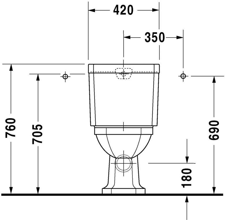 Duravit 1930 Series Close Coupled WC Pan  White