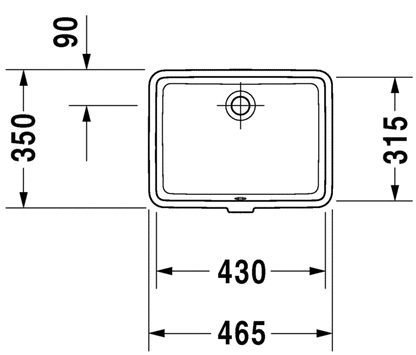 Duravit Vero 465 x 350 Rectangular Under Counter Basin