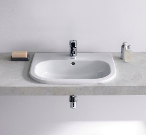 Duravit DCode 545 x 435 Dropin Inset Vanity Basin  White