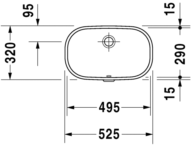 Duravit DCode 525 x 320 Oval Under Counter Basin