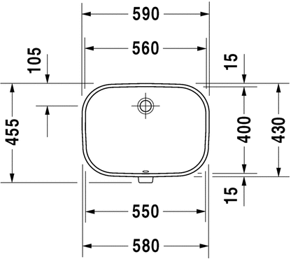 Duravit DCode 560 x 455 Rectangular Under Counter Basin